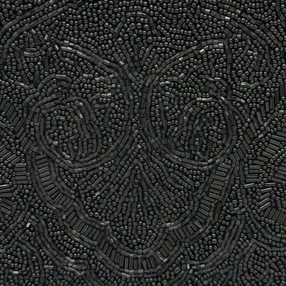 Vintage Hastings & Smith Black Beaded Clutch Purse‎ With Strap 9"x6"x0.5" - Picture 4 of 8